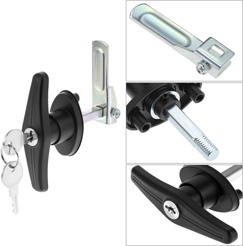 QWORK Truck Cap Locking T-Handle Set, Truck Bed Topper Door Locking Kit Accessories, Includes Left & Right, Keyed Alike (2 Locks) - Image 3